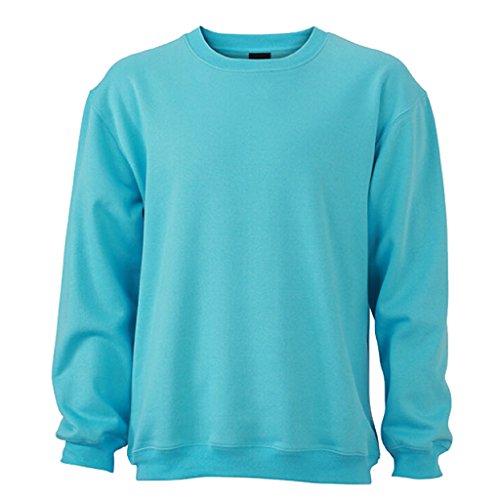 James & Nicholson Klassisches Komfort Rundhals-Sweatshirt (L, Pacific) von James & Nicholson