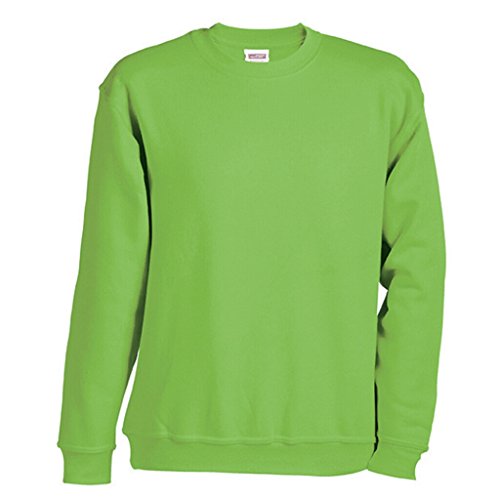 James & Nicholson Klassisches Komfort Rundhals-Sweatshirt (L, lime-green) von James & Nicholson