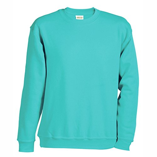James & Nicholson Klassisches Komfort Rundhals-Sweatshirt (L, turquoise) von James & Nicholson