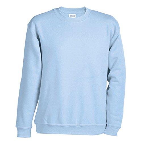 James & Nicholson Klassisches Komfort Rundhals-Sweatshirt (XL, light-blue) von James & Nicholson