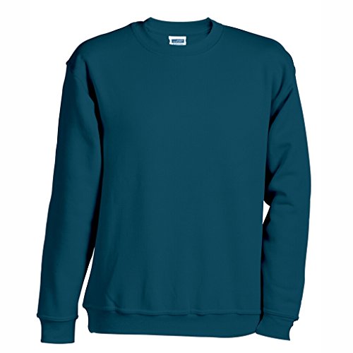 James & Nicholson Klassisches Komfort Rundhals-Sweatshirt (XL, petrol) von James & Nicholson