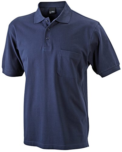 James & Nicholson Klassisches Poloshirt mit Brusttasche (XL, Navy) von James & Nicholson