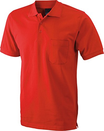 James & Nicholson Klassisches Poloshirt mit Brusttasche (XXL, red) von James & Nicholson