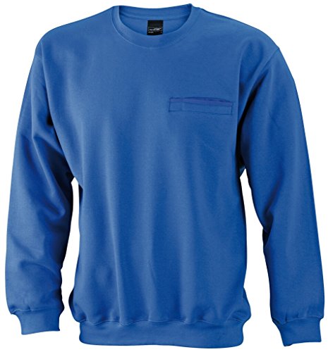 James & Nicholson Klassisches Sweatshirt mit Brusttasche (L, royal) von James & Nicholson