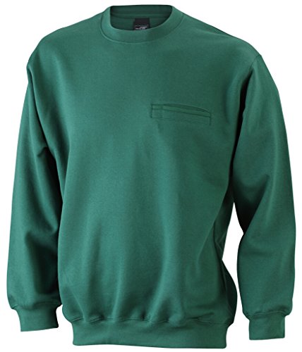 James & Nicholson Klassisches Sweatshirt mit Brusttasche (XXL, dark-green) von James & Nicholson