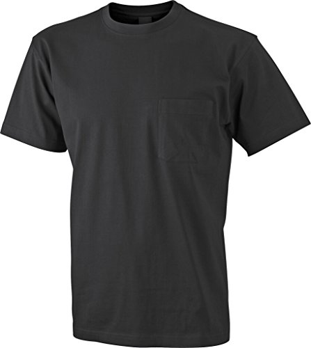 James & Nicholson Klassisches T-Shirt mit Brusttasche (3XL, black) von James & Nicholson