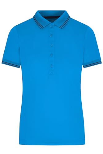 James & Nicholson Ladies' Functional Polo - Funktionspolo mit hohem Tragekomfort | Farbe: bright-blue/navy | Grösse: M von James & Nicholson