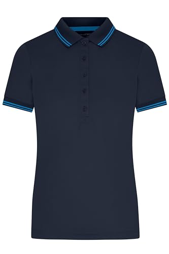 James & Nicholson Ladies' Functional Polo - Funktionspolo mit hohem Tragekomfort | Farbe: navy/bright-blue | Grösse: L von James & Nicholson