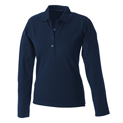 James & Nicholson Langärmeliges Poloshirt mit hohem (L, navy) von James & Nicholson