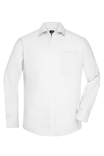 James & Nicholson Langarm Herrenhemd Micro-Twill - Hochwertiges Hemd aus Microtwill mit Non-Iron-Finish | Farbe: white | Grösse: XL von James & Nicholson