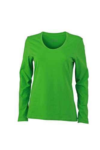 James & Nicholson Langarm Shirts aus weichem Elastic-Single-Jersey (M, lime-green) von James & Nicholson