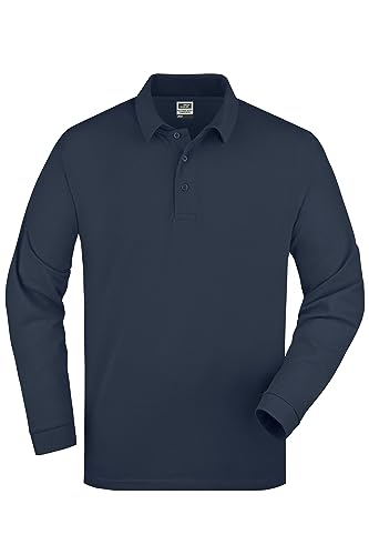 James & Nicholson Langarmpolo - Piqué Poloshirt mit Langen Ärmeln für Damen und Herren | Farbe: Navy | Grösse: S von James & Nicholson