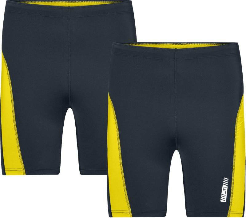 James & Nicholson Laufhose Doppelpack Kurze Lauftights Herren Laufhose Running Shorts JN478 (Doppelpack, 2er-Pack) Weiche, elastische Qualität mit Elasthan von James & Nicholson