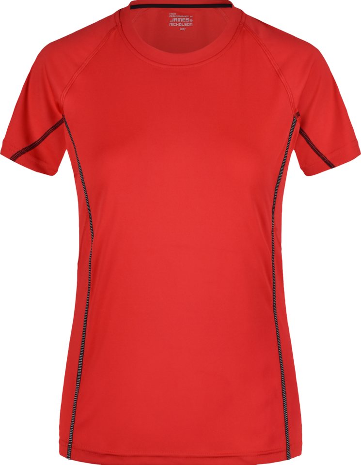 James & Nicholson Laufshirt Damen Sportshirt mit modischen, reflektierenden Details JN422 (Doppelpack, 2 Stück) Feuchtigkeitsregulierend, atmungsaktiv und schnell trocknend von James & Nicholson