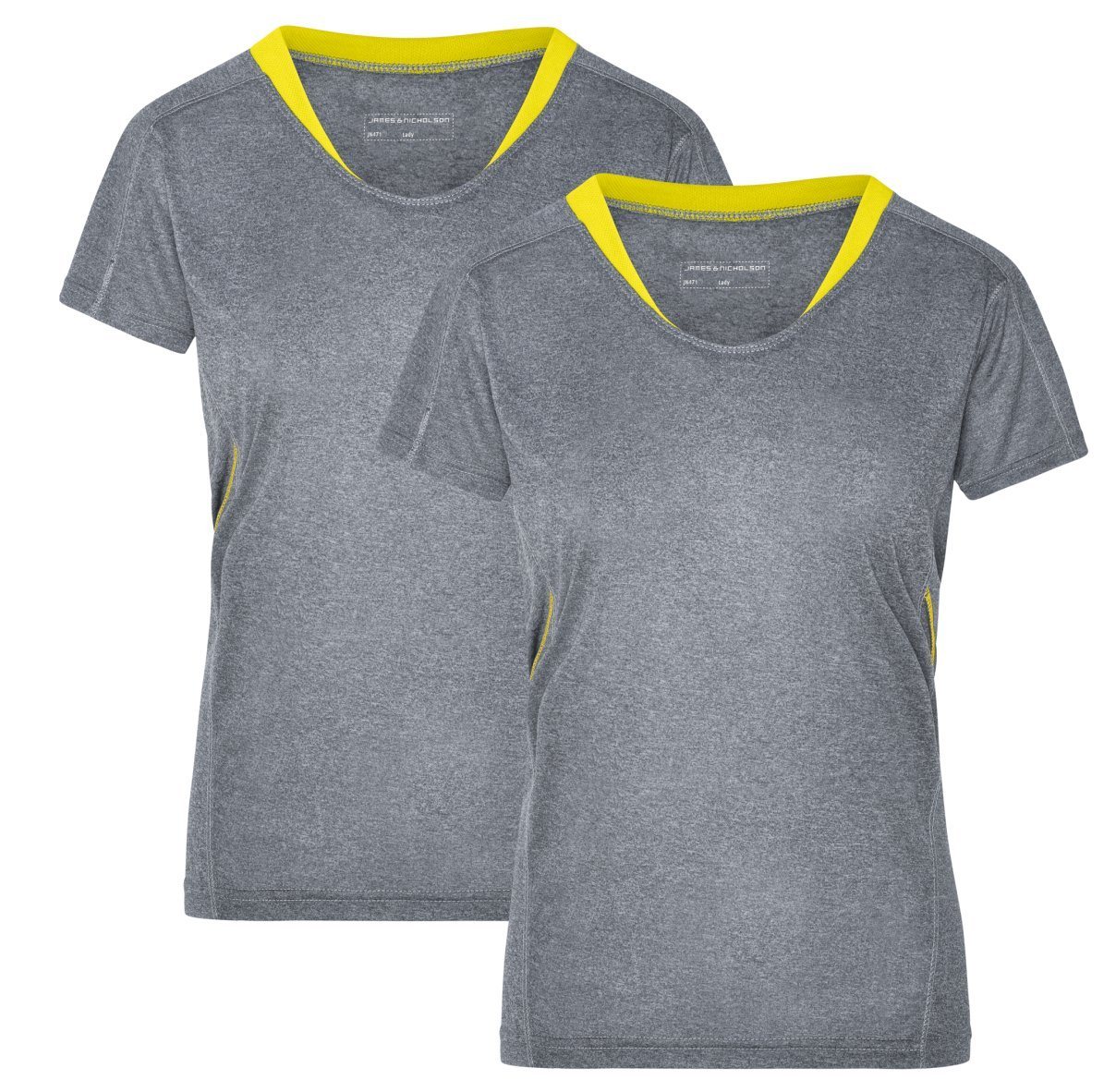 James & Nicholson Laufshirt Doppelpack Damen Kurzarm Laufshirt Running T-Shirt JN471 (Doppelpack, 2 Stück) Atmungsaktiv und Feuchtigkeitsregulierend von James & Nicholson