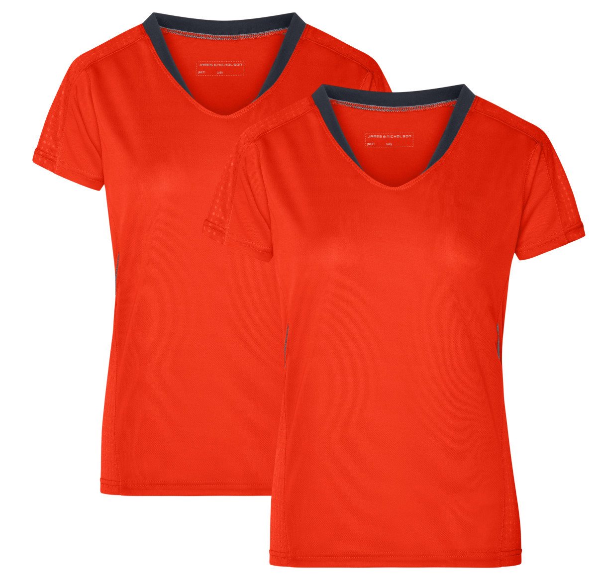 James & Nicholson Laufshirt Doppelpack Damen Kurzarm Laufshirt Running T-Shirt JN471 (Doppelpack, 2 Stück) Atmungsaktiv und Feuchtigkeitsregulierend von James & Nicholson