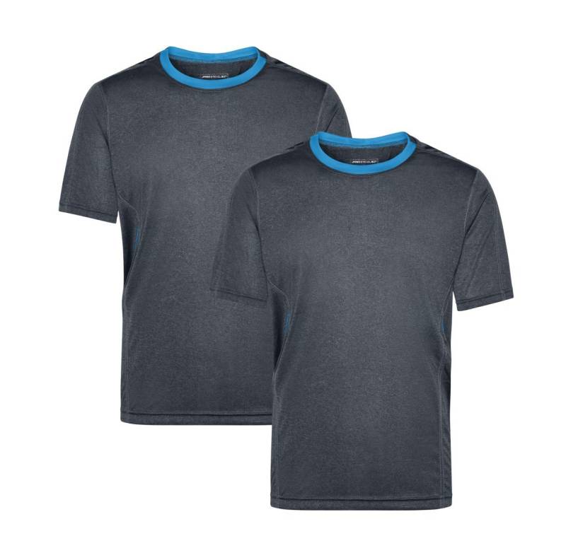 James & Nicholson Laufshirt Doppelpack Herren Kurzarm Laufshirt Running T-Shirt JN472 (Doppelpack, 2er-Pack) Atmungsaktiv und Feuchtigkeitsregulierend von James & Nicholson