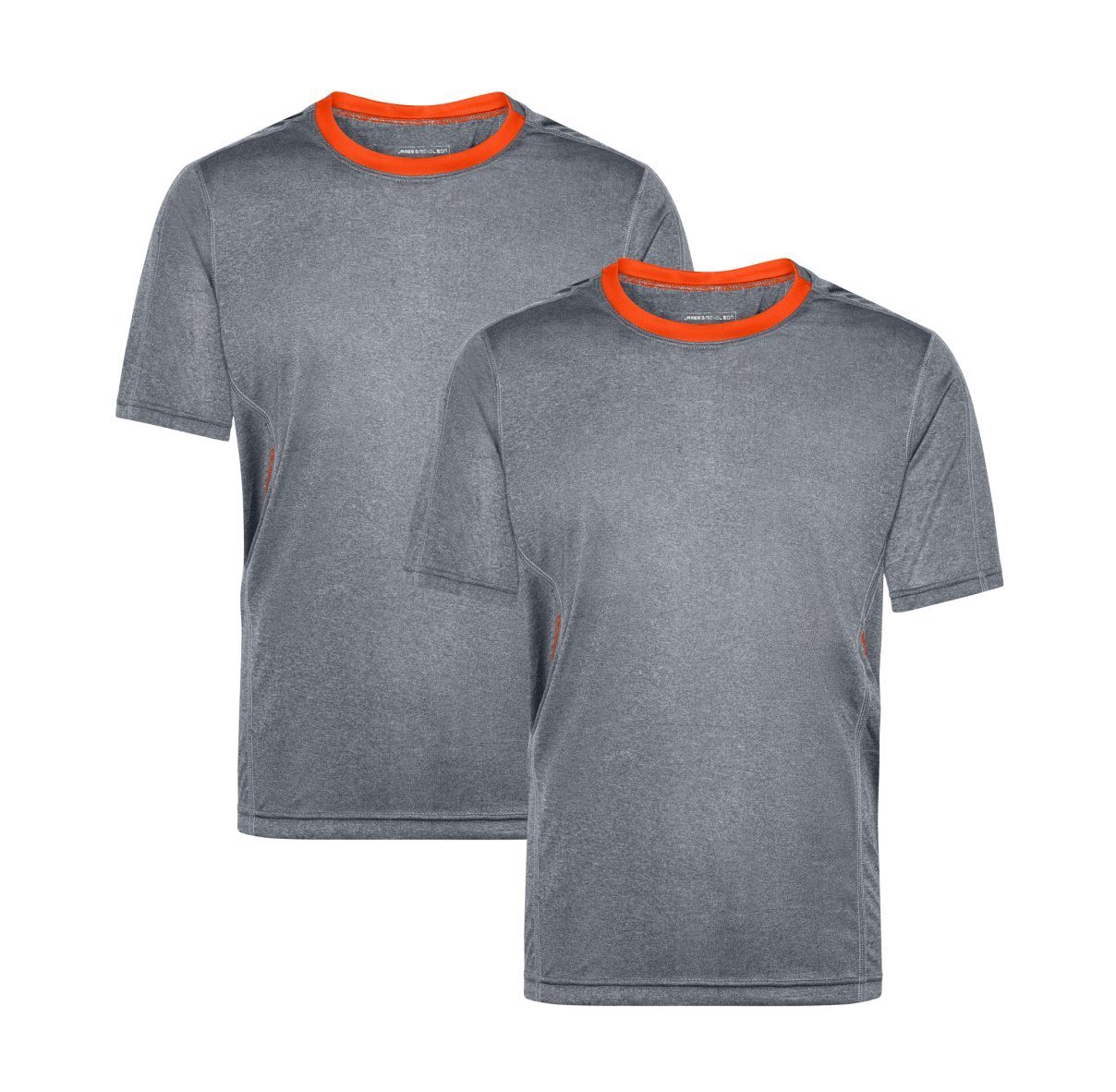 James & Nicholson Laufshirt Doppelpack Herren Kurzarm Laufshirt Running T-Shirt JN472 (Doppelpack, 2er-Pack) Atmungsaktiv und Feuchtigkeitsregulierend von James & Nicholson