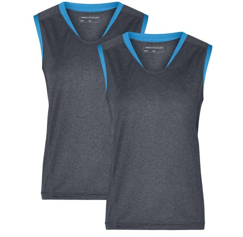 James & Nicholson Lauftop Doppelpack Sportliches Damen Lauftop aus FunktionspolyesterJN469 (Doppelpack, 2er-Pack) Feuchtigkeitsregulierend und schnell trocknend von James & Nicholson