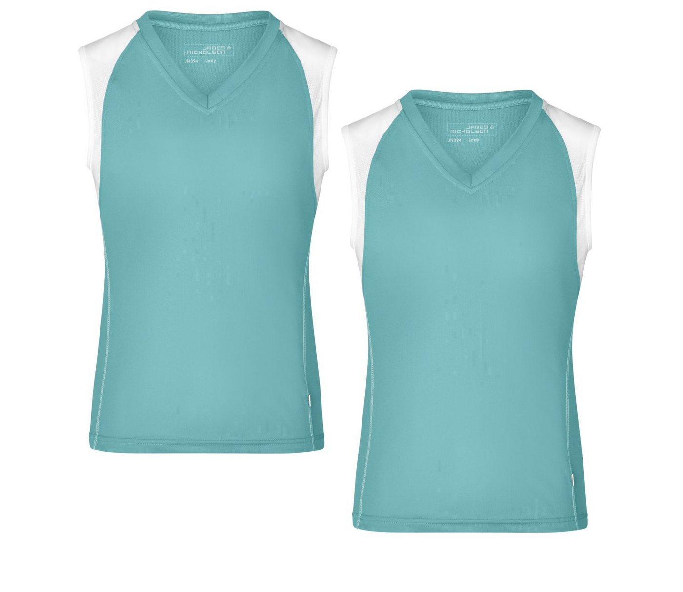 James & Nicholson Lauftop Doppepack Atmungsaktives Damen Running Top JN394 (Doppelpack, 2er-Pack) Feuchtigkeitsregulierend von James & Nicholson