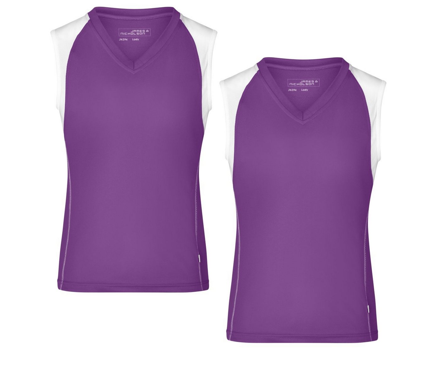 James & Nicholson Lauftop Doppepack Atmungsaktives Damen Running Top JN394 (Doppelpack, 2er-Pack) Feuchtigkeitsregulierend von James & Nicholson