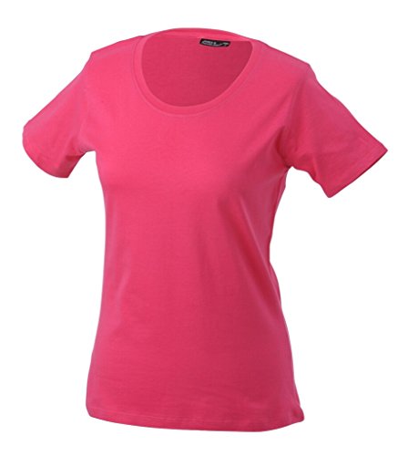 James & Nicholson Leicht tailliertes T-Shirt aus Single-Jersey (M, pink) von James & Nicholson