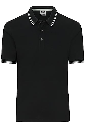 James & Nicholson Männer Polo - Klassisches Polo mit kontrastfarbigem Kragen und Armbündchen in Piqué-Qualität | Farbe: Black/White/Grey | Grösse: M von James & Nicholson