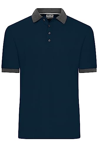 James & Nicholson Männer Polo - Klassisches Polo mit kontrastfarbigem Kragen und Armbündchen in Piqué-Qualität | Farbe: Navy/Anthracite-Melange | Grösse: 3XL von James & Nicholson