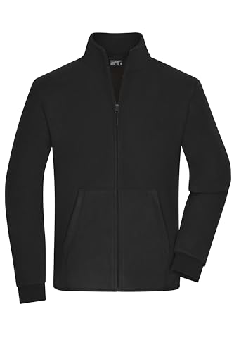 James & Nicholson Men's Bonded Fleece Jacket - Fleecejacke mit kontrastfarbiger Innenseite | Farbe: black/dark-grey | Grösse: M von James & Nicholson
