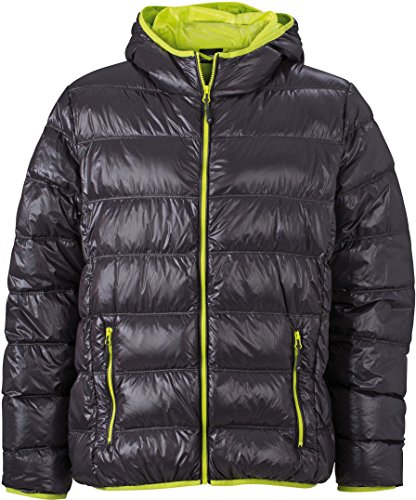 James & Nicholson Mens Down Jacket Daunenjacke Herren blau L,carbon/acid-yellow von James & Nicholson