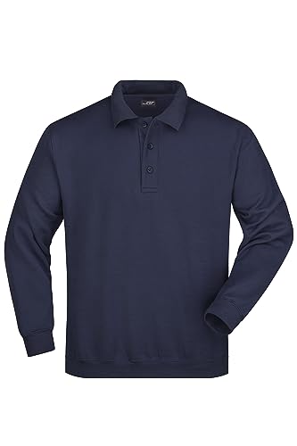 James & Nicholson Polo Sweatshirt - Klassischer Sweat mit gestricktem Polokragen | Farbe: Navy | Grösse: S von James & Nicholson