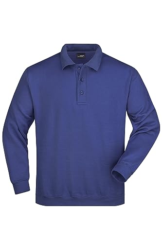James & Nicholson Polo Sweatshirt - Klassischer Sweat mit gestricktem Polokragen | Farbe: royal | Grösse: XL von James & Nicholson