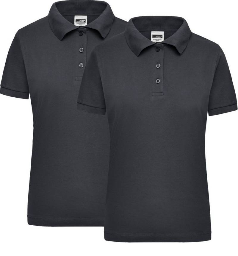 James & Nicholson Poloshirt Doppelpack Leicht tailliertes Damen Poloshirt aus robustem Piqué JN803 (Doppelpack, 2er-Pack) Einlaufvorbehandelte hochwertige Piqué-Qualität von James & Nicholson