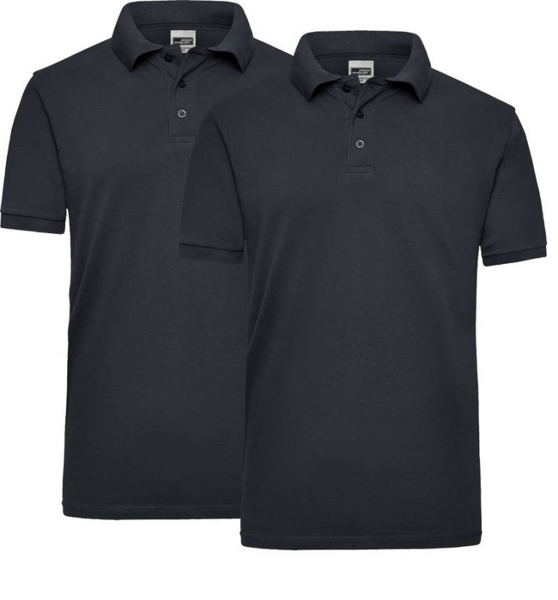 James & Nicholson Poloshirt Doppelpack Robustes und strapazierfähiges Herren Arbeitspolo JN801 (Doppelpack, 2er-Pack) aus einlaufvorbehandeltem Piqué von James & Nicholson