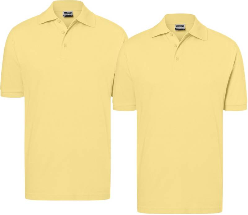 James & Nicholson Poloshirt Doppelpack Feines Herren Piqué-Polohemd mit gestrickten Bündchen JN070 (Doppelpack, 2er-Pack) Sportlicher Schnitt mit Seitenschlitzen von James & Nicholson
