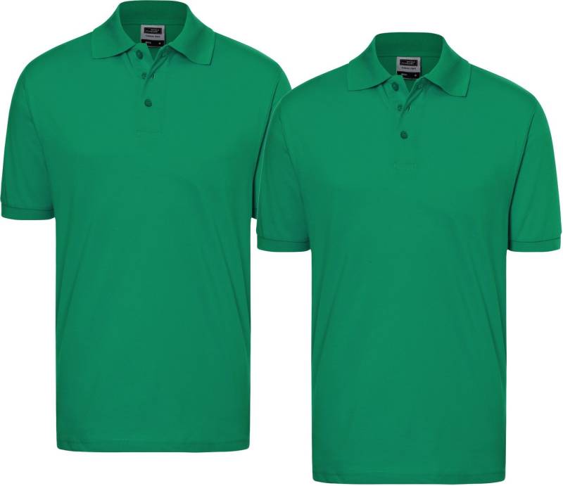 James & Nicholson Poloshirt Doppelpack Feines Herren Piqué-Polohemd mit gestrickten Bündchen JN070 (Doppelpack, 2er-Pack) Sportlicher Schnitt mit Seitenschlitzen von James & Nicholson