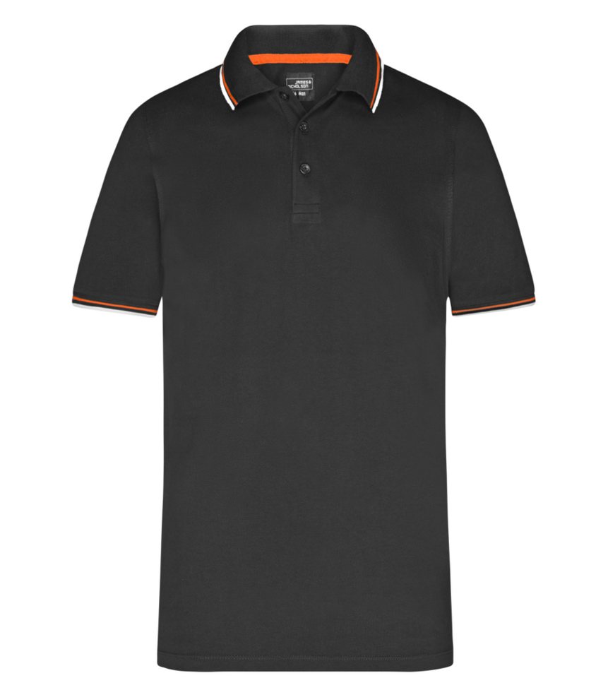 James & Nicholson Poloshirt Herren Polo mit Kontraststreifen an Kragen und Ärmel JN966 (Doppelpack, 2er-Pack) Men's coldblack® Polo von James & Nicholson