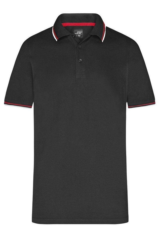 James & Nicholson Poloshirt Herren Polo mit Kontraststreifen an Kragen und Ärmel JN966 (Doppelpack, 2er-Pack) Men's coldblack® Polo von James & Nicholson