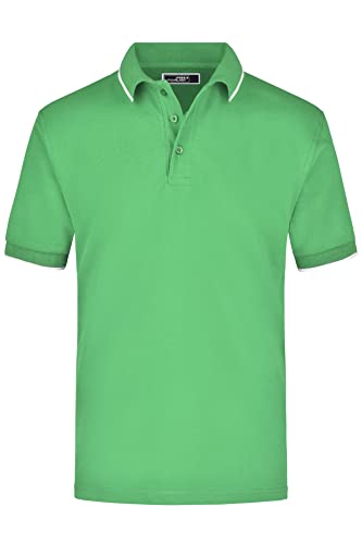 James & Nicholson Poloshirt Kontrast - Farblich akzentuiertes Poloshirt aus gekämmter Baumwolle | Farbe: Frog/White | Grösse: S von James & Nicholson