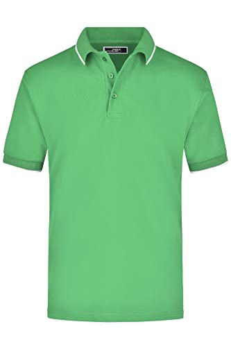 James & Nicholson Poloshirt Kontrast - Farblich akzentuiertes Poloshirt aus gekämmter Baumwolle | Farbe: Frog/White | Grösse: XL von James & Nicholson