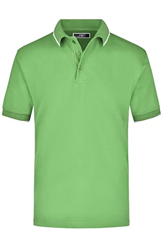 James & Nicholson Poloshirt Kontrast - Farblich akzentuiertes Poloshirt aus gekämmter Baumwolle | Farbe: Lime-Green/White | Grösse: L von James & Nicholson