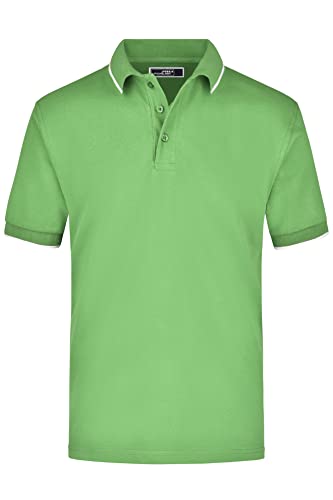James & Nicholson Poloshirt Kontrast - Farblich akzentuiertes Poloshirt aus gekämmter Baumwolle | Farbe: lime-green/white | Grösse: L von James & Nicholson