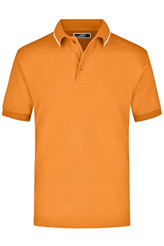 James & Nicholson Poloshirt Kontrast - Farblich akzentuiertes Poloshirt aus gekämmter Baumwolle | Farbe: orange/white | Grösse: M von James & Nicholson