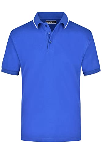 James & Nicholson Poloshirt Kontrast - Farblich akzentuiertes Poloshirt aus gekämmter Baumwolle | Farbe: royal/White | Grösse: 3XL von James & Nicholson