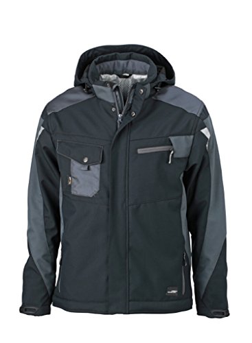 James & Nicholson Professionelle Softshelljacke mit warmem Innenfutter (XXL, black/carbon) von James & Nicholson