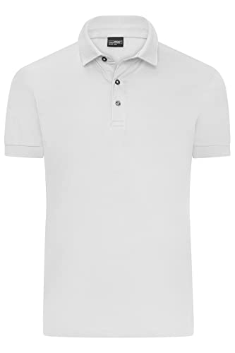 James & Nicholson Regular-Fit Herren Polohemd in Premiumqualität - Hochwertiges Polo in Single-Jersey Qualität und mit Regular-Fit | Farbe: white | Grösse: XL von James & Nicholson