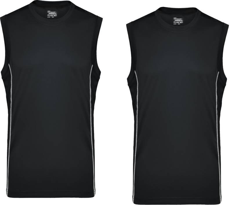James & Nicholson Sporttop Doppelpack Herren Sporttop mit modischen reflektierenden Details JN423 (Spar-Set, 2er-Pack) Feuchtigkeitsregulierend, atmungsaktiv und schnell trocknend von James & Nicholson