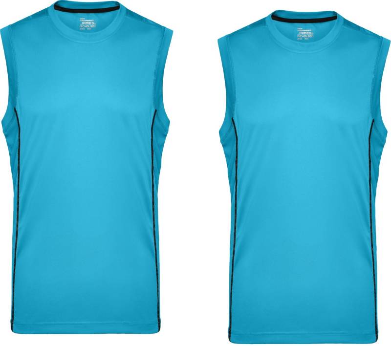 James & Nicholson Sporttop Doppelpack Herren Sporttop mit modischen reflektierenden Details JN423 (Spar-Set, 2er-Pack) Feuchtigkeitsregulierend, atmungsaktiv und schnell trocknend von James & Nicholson