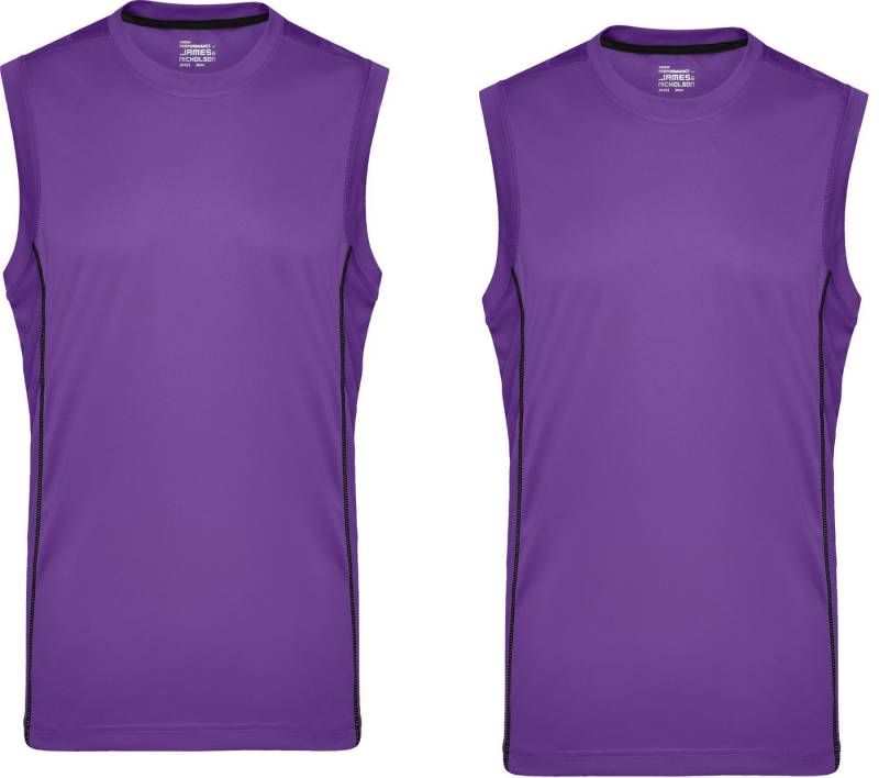 James & Nicholson Sporttop Doppelpack Herren Sporttop mit modischen reflektierenden Details JN423 (Spar-Set, 2er-Pack) Feuchtigkeitsregulierend, atmungsaktiv und schnell trocknend von James & Nicholson