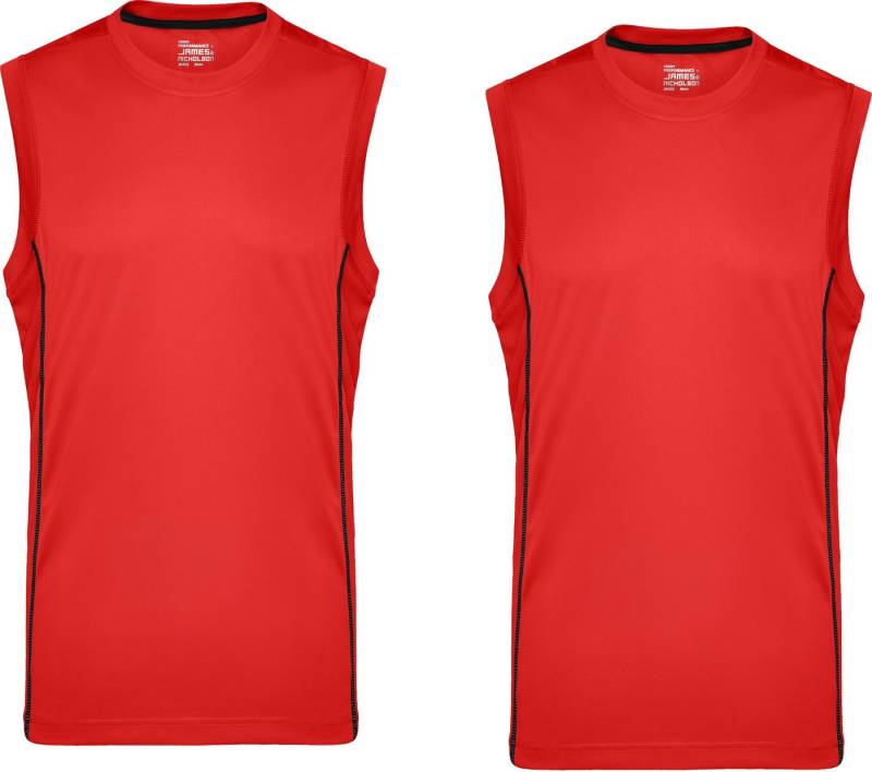 James & Nicholson Sporttop Doppelpack Herren Sporttop mit modischen reflektierenden Details JN423 (Spar-Set, 2er-Pack) Feuchtigkeitsregulierend, atmungsaktiv und schnell trocknend von James & Nicholson